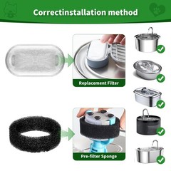 Cat Water Fountain Filters,Cat Fountain Replacement Filters for Stainless Ste…