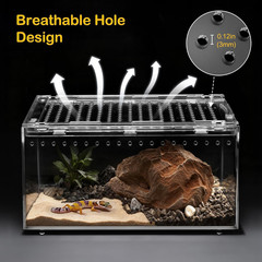 Large Reptile Tank PC Starter Kit,Escape Proof Tarantula Enclosure | Hermit Crab