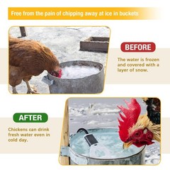 150W Chicken Water Heater, Submersible Bucket Heater Deicer for 5 Gallon, Hea…