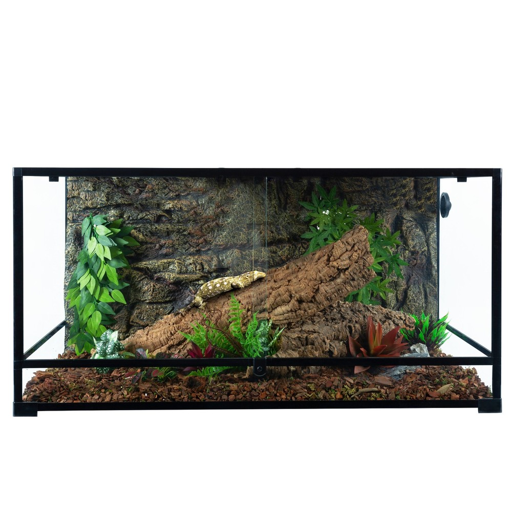 Large 120 Gallon Reptile Terrarium Tank 48″ x 24″ x 24″ Sliding Door Top Screen