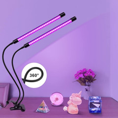 inShareplus LED UV Lamp Dual Head with USB, 20W Dimmable Two head, Purple