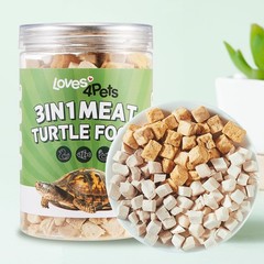 Turtle Food – 3 in 1 Freeze-Dried Meat – Chicken, Duck & Salmon – Natural Tre…