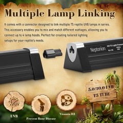 T5 HO UVB 5.0 Light Fixture with Tube 14W Tropical Hood 22.6 Inch Reptile Lamp