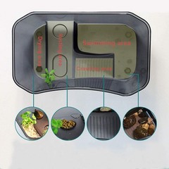 PINVNBY Plastic Turtle Tank Reptile Habitat Pet 15.7×9.1×5.1 Inches, Black