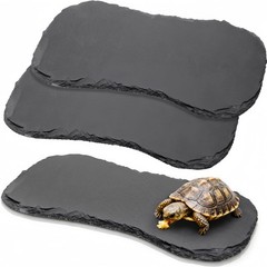 3 Pack Reptile Basking Platform, 11”x5.5” Tortoise Rock Plates, Bearded Dra…