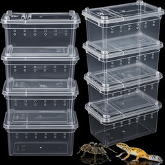 8 PCS – Clear Spider Breeding Box Reptile Terrarium Feeding Enclosure Set