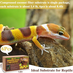 6 Pack Coconut Fiber Substrate, 100% Organic Coconut Husk Coco Coir Brick Terrar
