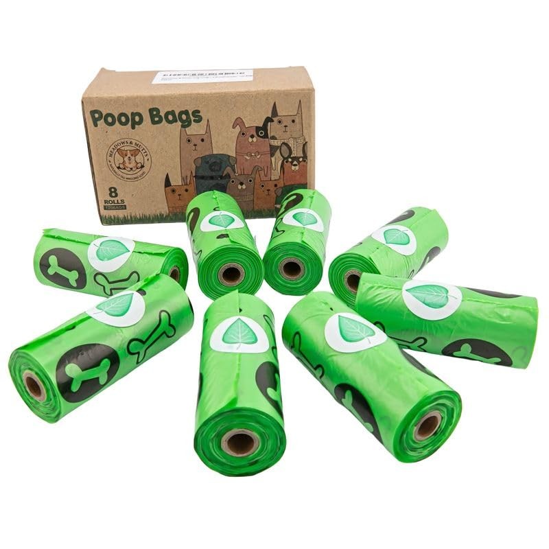 Dog Poop Bags – 120 Count Compostable Biodegradable Plant Based Pet Waste Bag…