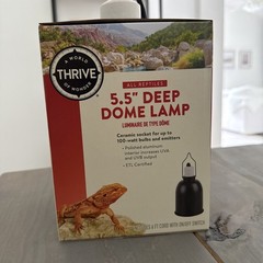 New Thrive 5.5″ Deep Dome Lamp Reptile Basking Ceramic Socket 6Ft Cord