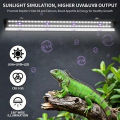 UVB Reptile Light, Dimmable UVA UVB Lamp with Timer & 3 Modes, Adjustable 5.0…