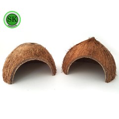 Reptile Hide Habitat Natural Coconut Shell Lizard Spider Small Animal Cave House