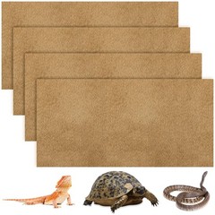 4 Pcs Reptile Carpet Bedding Substrate Liner for Terrarium, 47″x24″, Coffee