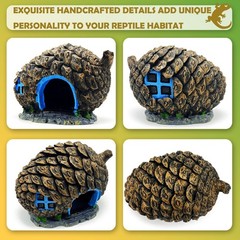 Bearded Dragon Reptile Hide Pine-Cone Shape Cave for Leopard Gecko