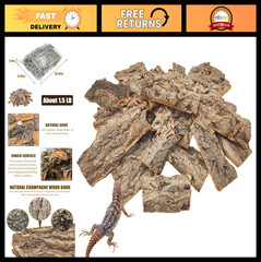 Natural Cork Bark Bedding 1.5 LB for Reptiles – Terrarium Substrate for Snakes,
