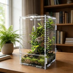 Veectgoo Acrylic Jumping Spider Enclosure | Secure Lock | 4.5 x 4.5 x 8