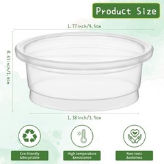 EBOOT 500 Pcs Plastic Feeder Cups – Reptile Water & Food 0.5oz, Transparent
