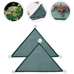 2Pcs Durable Pet Hammock Toy Olive Green Mesh Reptile Swing for Lizards