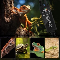 Reptile Dimming Thermostat, PID Heat Lamp Temperature Controller with LED Digita
