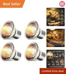 4-Pack 50W UVA+UVB Bulbs | Essential Heat & Light for Reptile Habitats
