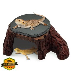 GXSDJ Bearded Dragon Basking Platform Reptile Hide Cave Stone