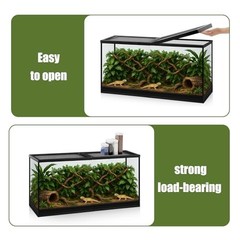 Landhoow 60-75 Gallon Reptile Terrarium Screen Cover with Hinged Door