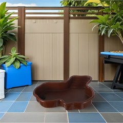 Light Brown Large Turtle Bathing Pool ABS Durable Reptile Soaking Tub