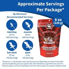 Crested Gecko Complete Diet – 8oz Fruit Mix with Insects, Nutrient-Rich Food