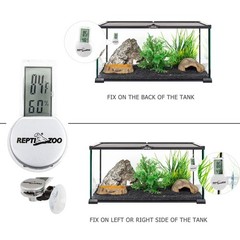 REPTI ZOO Reptile Thermometer Hygrometer with Suction Cup, Digital Grey