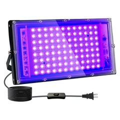 Indmird 100W Black Lights, Blacklight Flood Light with Plug and 100W*1,