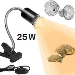 Reptile Heat Lamp Turtle Lizard 2 Bulb Adjustable Basking Heating Lamp with Clip