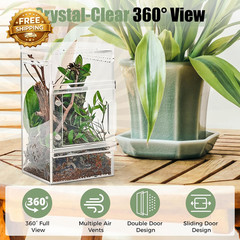 Pre-Assembled Jumping Spider Enclosure 3X3X6 Inch Acrylic Spider Cage Insect Ter