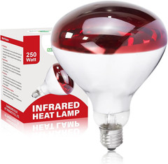 250W Infrared Heat Lamp for Chicken, Red Heat Light Bulb R125 1 Pack, Heat Lamp