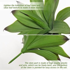 Ttranewsoo Fake Plants Artificial Agave Plants,Large UV Resistant Fake Agave …