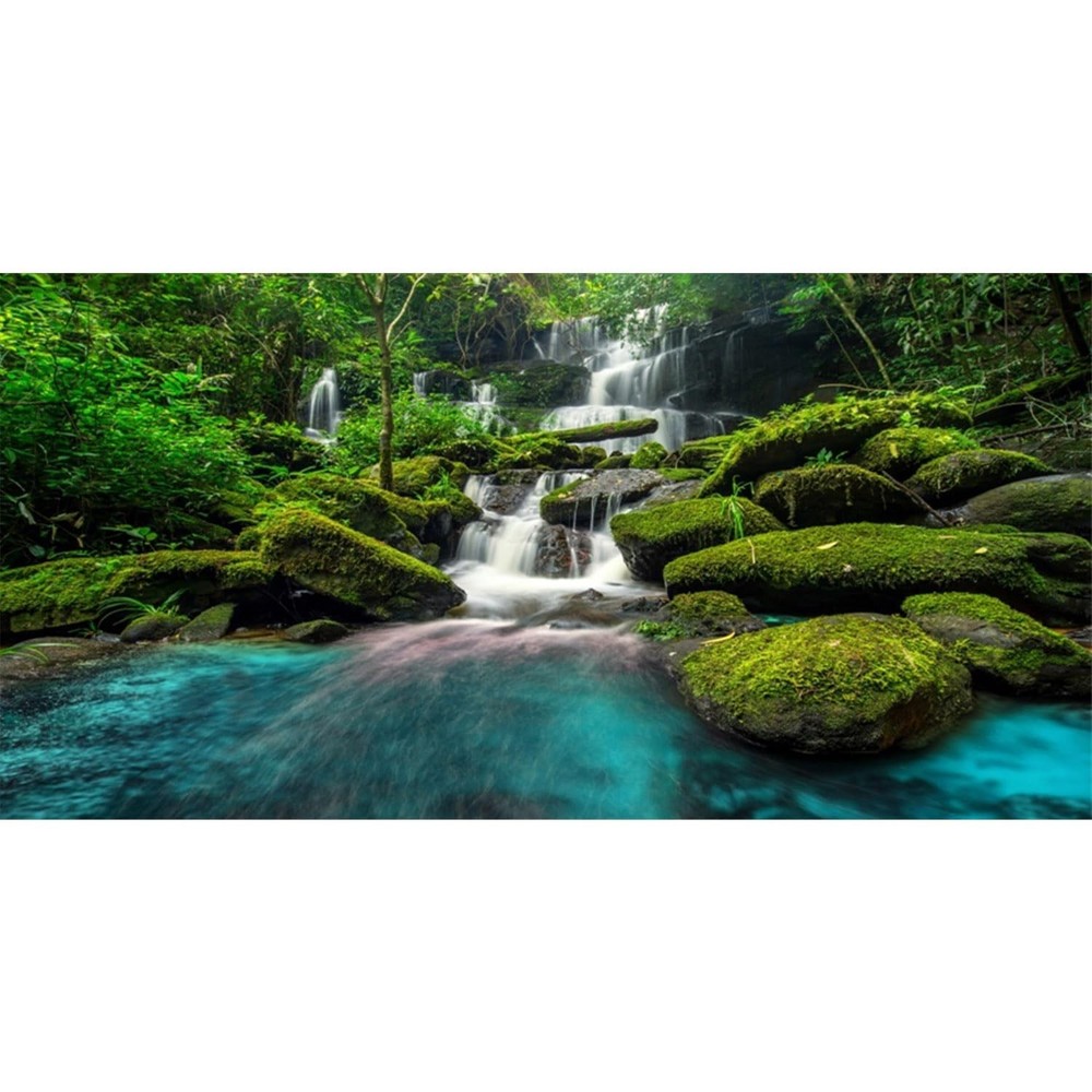 AWERT 48×18 inches Waterfall Terrarium Background Tropical Rainforest Aquariu…