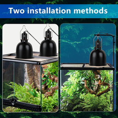 Reptile Light Fixture, 5.5 Inch Optical Reflection Deep Dome Heat Lamp Fixture,