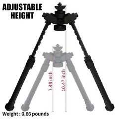 360 Degrees Swive Adjustable Bipod with Quick Detach Lever, Six Adjustable He…
