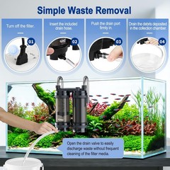 Fish Tank Filter Hang on Back Aquarium Filter | 120GPH 8.5W