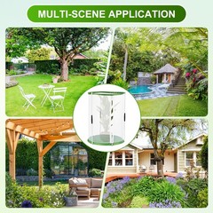 Outdoor Butterfly Habitat Cage Terrarium [White with Green, 12 x 12 x 16 Inch]