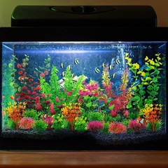 QUOZUO 25 Pack Aquarium Plants, Colorful Artificial Fish Tank Plants Decorati…