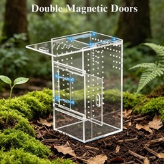 Jumping Spider Enclosure Kit, 4″ x 4″ x 8″ Escape Proof Praying Mantis Habita…