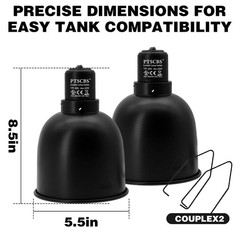 5.5-Inch Reptile Heat Lamp Fixture (2 Packs) Dual-Switch Reptile Light Fixtur…