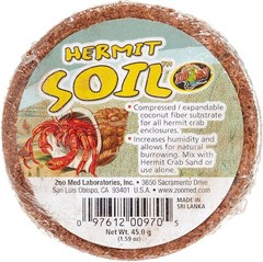 Zoo Med Hermit Crab Soil Compressed/Expandable Coconut Fiber Substrate – 3 Pack