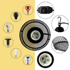 Reptile Heat Lamp,Reptile Light Heater Guard Basking Heater Lamp with Guard