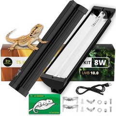 T5 UVB Reptile Light Fixture Combo Kit 8W: 10.0 HO UVB Light for Reptiles Terrar