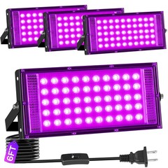 4 Pack 50W LED Black Light IP66 Waterproof, Outdoor 50W-4 Pack, Purple