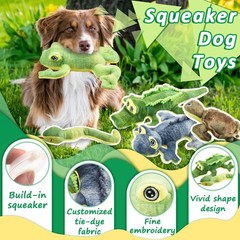 Stuffed Animal Dog Toys, 5 Pack Tough Squeaky Dog Toys, Plush Toys Assortment…