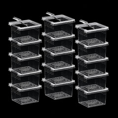 15 PCS Spider Breeding Box Jumping Spider Terrarium Feeding Containers – Clear