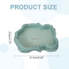 Reptile Food Bowl, Reptile Feeding Dish Corner Bowl l (8.5In, Glow Dark Green)