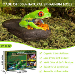 Riare 1.3LB Premium Sphagnum Moss for Reptiles- 50QT Natural Live Moss Reptile M