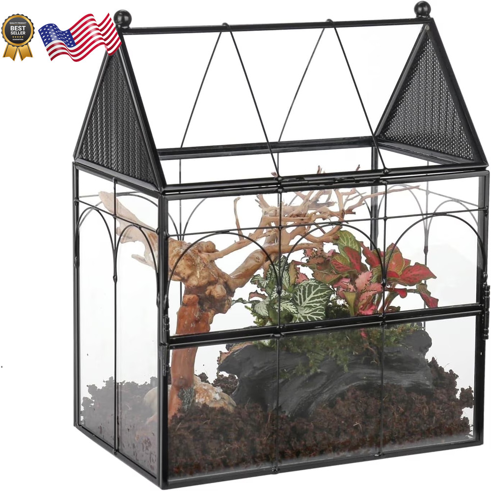 Glass Enclosure w/ Vent Holes for Insect Jumping Spiders Snails – 7.5″ xx 4.9″